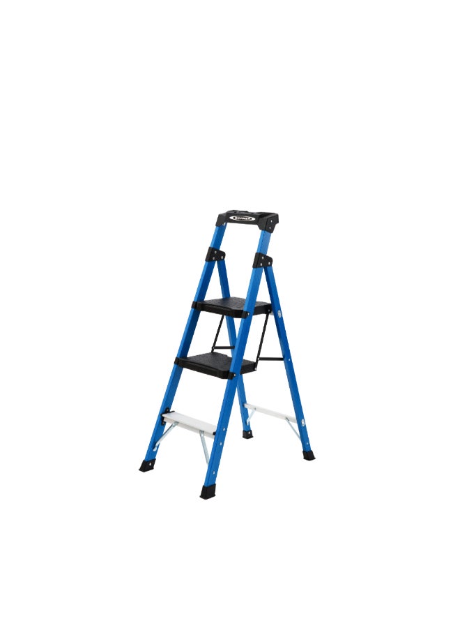 ويرنر سلم درج متين مكوّن من 3 درجات لون أزرق وأسود 142 × 55.5 × 11.5 سم C6203ME - Image 1